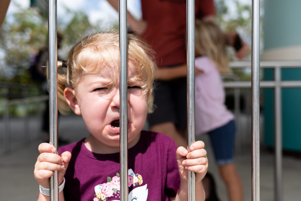 Family Photography - My youngest daughter, sad that our bus wasn't at the station yet.