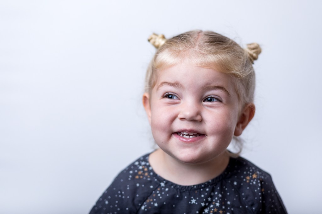 School Portrait of a 2 year old toddler girl.
